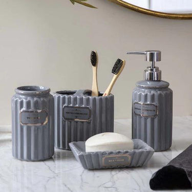 Pious 4-Piece Bath Set - Grey