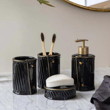 Gilded Closure 4-Piece Bath Set - Black