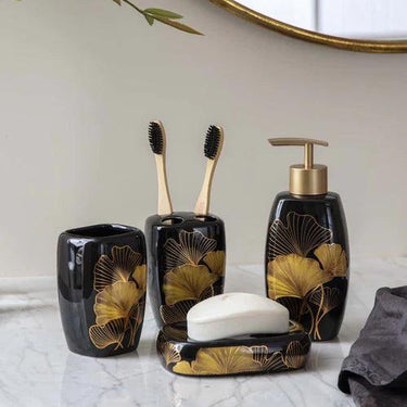 Ginkgo 4-Piece Bath Set - Black