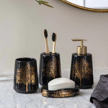 Aurum Tree 4-Piece Bath Set - Black