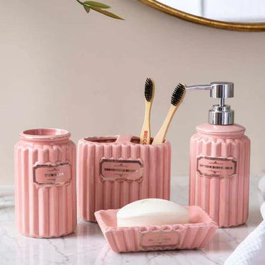 Pious 4-Piece Bath Set - Pink