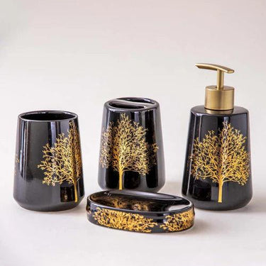 Aurum Tree 4-Piece Bath Set - Black