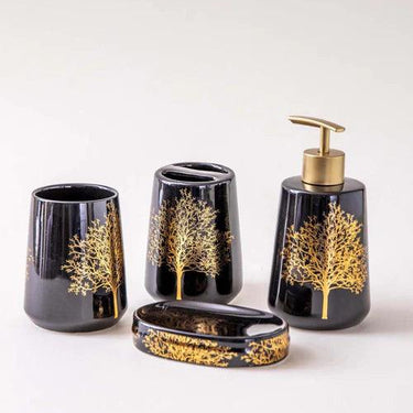 Aurum Tree 4-Piece Bath Set - Black