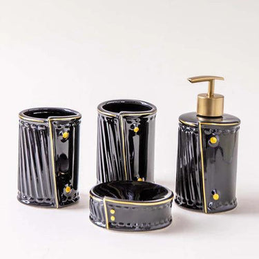 Gilded Closure 4-Piece Bath Set - Black