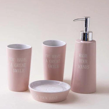 Pastel Perfection 4-Piece Bath Set - Pink