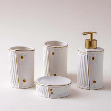 Gilded Closure 4-Piece Bath Set - White