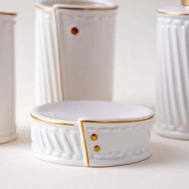 Gilded Closure 4-Piece Bath Set - White