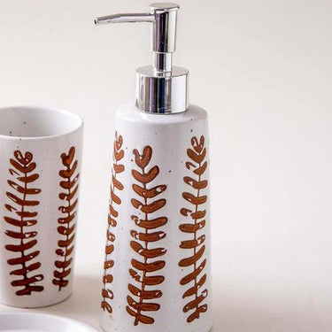 Fern Leaf 4-Piece Bath Set - White