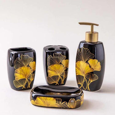 Ginkgo 4-Piece Bath Set - Black