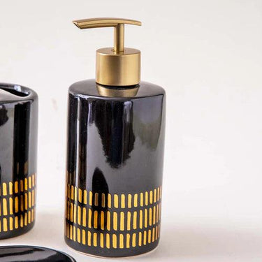 Gold Stripes 4-Piece Bath Set - Black