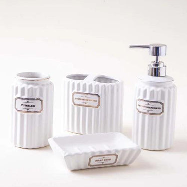 Pious 4-Piece Bath Set - White