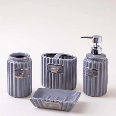 Pious 4-Piece Bath Set - Grey