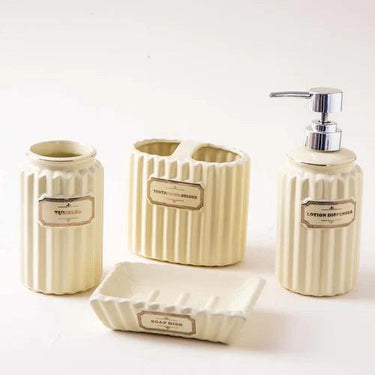 Pious 4-Piece Bath Set - Parchment Yellow