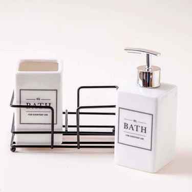 Industrial Chic 2-Piece Bath Set - White