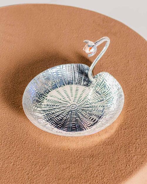 Silver Lotus Leaf Decorative Platter