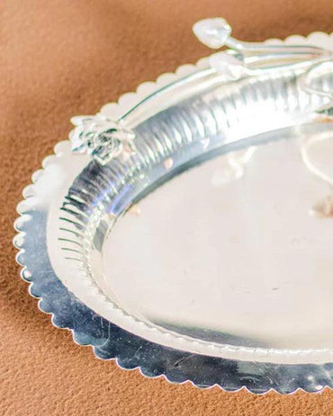 Lotus Bud Oval Brass Tray