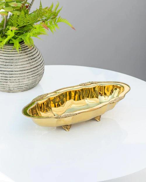 Burnished Design Oval Serving Bowl