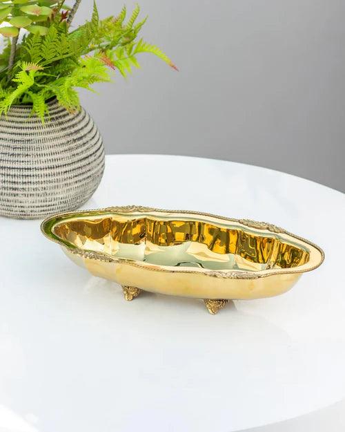 Burnished Design Oval Serving Bowl