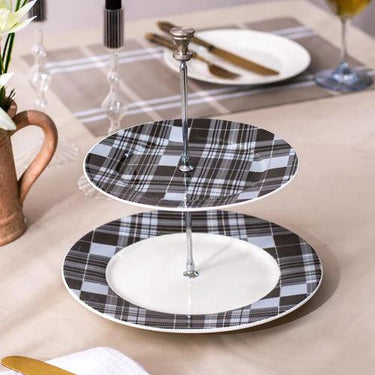 Flanel Black 2-Tier Cake Stand