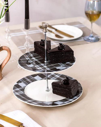 Flanel Black 2-Tier Cake Stand