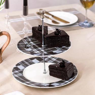 Flanel Black 2-Tier Cake Stand