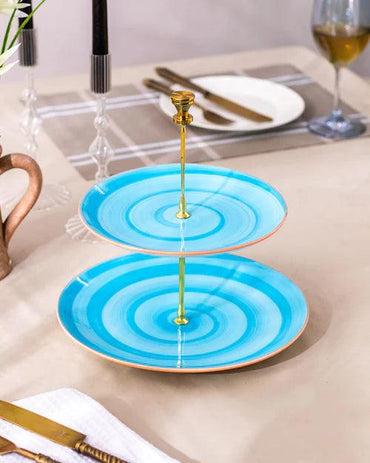 Aqua 2-Tier Cake Stand