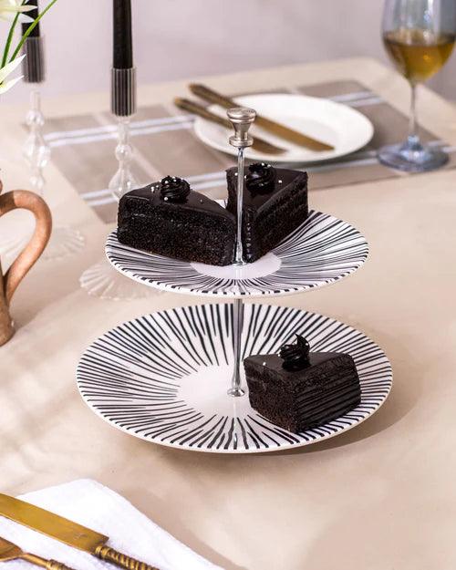 Monique White 2-Tier Cake Stand