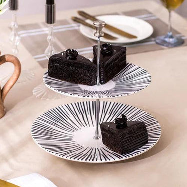 Monique White 2-Tier Cake Stand