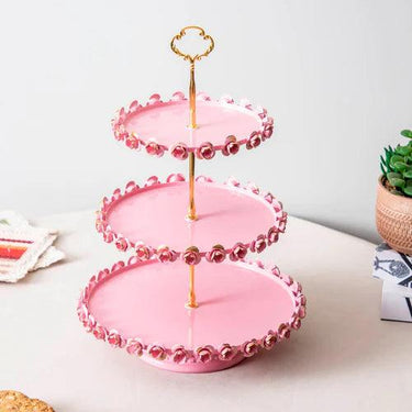 'Roselace' 3-Tier Cake Stand - Pink