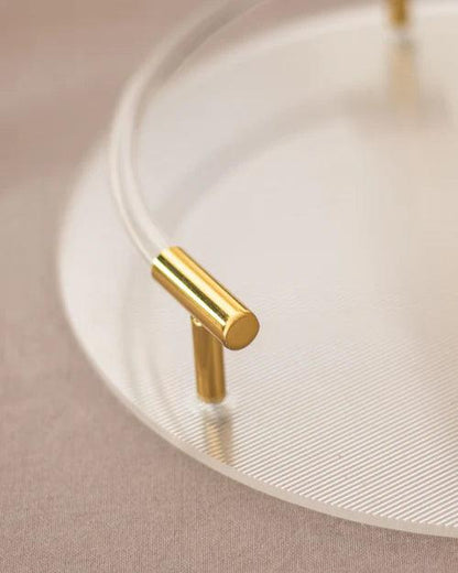 Clear Acrylic Serving Tray with Golden Handles