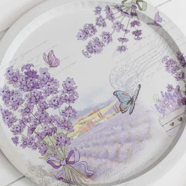 'Lavender Garden' Round Serving Tray- set of 2