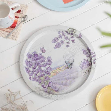 'Lavender Garden' Round Serving Tray- set of 2