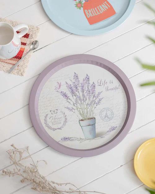 'Life is Beautiful' Round Serving Tray- set of 2