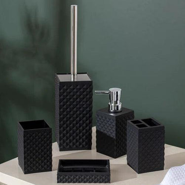 Contemporary Acrylic 5-Piece Bathroom Set - Black