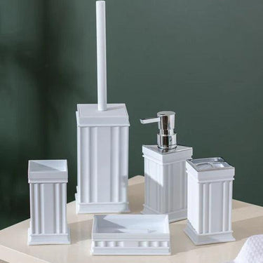 Traditional Contemporary 5 Piece Bathroom Set - White