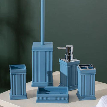 Traditional Contemporary 5 Piece Bathroom Set - Blue