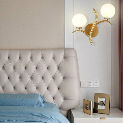 Gold Frosted Glass Ball Wall Light