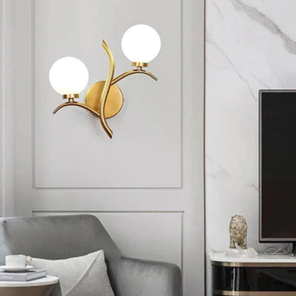 Gold Frosted Glass Ball Wall Light