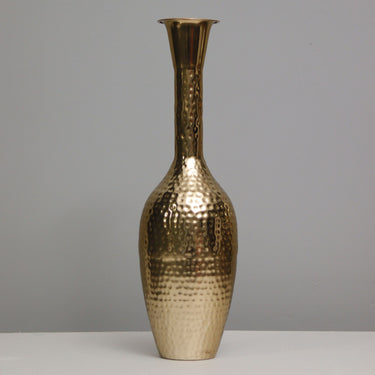 Hammered Shaped Brass Vase