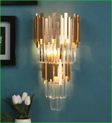 Vide Gold Metal and Crystal Wall Light
