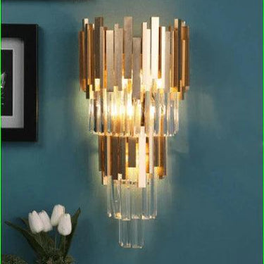 Vide Gold Metal and Crystal Wall Light