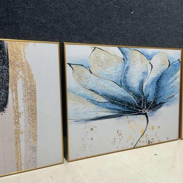 Floral Artwork Crystal painting for Wall Decoration Set of 3