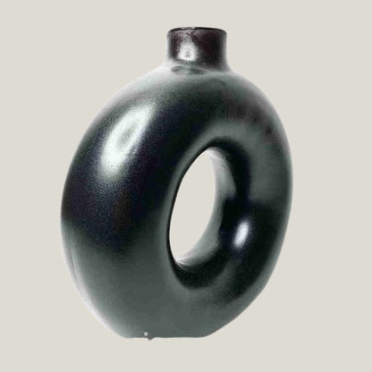 Black Donut Vases (Set of 2)