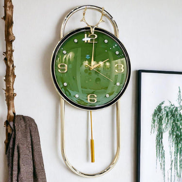 Silent Quartz Decorative Wall |Analog Stylish Watches Modern and Round Hanging Mount Analog. (Green)