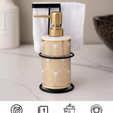 Geometric Pattern Soap Dispenser - White