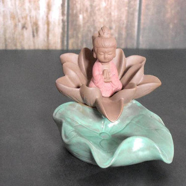 BUDDHA LOTUS INCENSE STICK HOLDER & BACKFLOW BURNER
