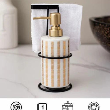 Ribbed Soap Dispenser - White