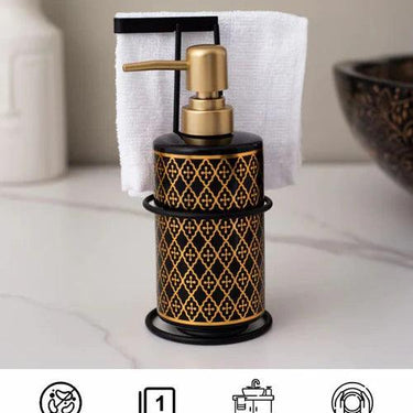 Geometric Pattern Soap Dispenser - Black