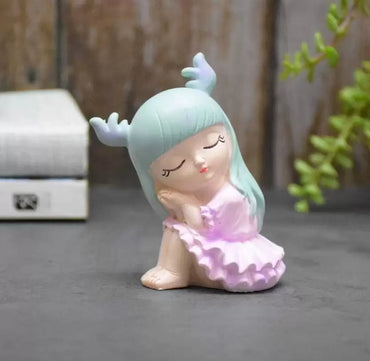 Combo of Miniature Sleepy Boy and Girl Resin Showpieces