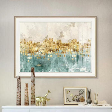 Gold Abstract Painting Modern Decor Wall Art Gold Crystal Gray Painting Contemporary Decor Gray Abstract Crystal Living Room Art Painting